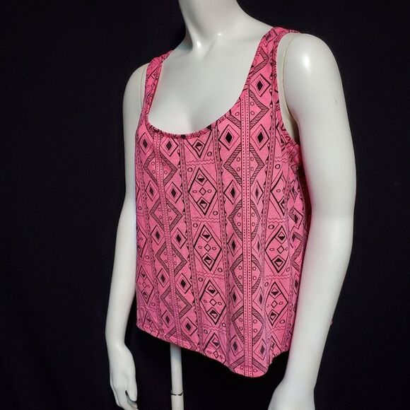 XXI Forever 21 Pink & Black Tank Top (M) - Picture 1 of 5